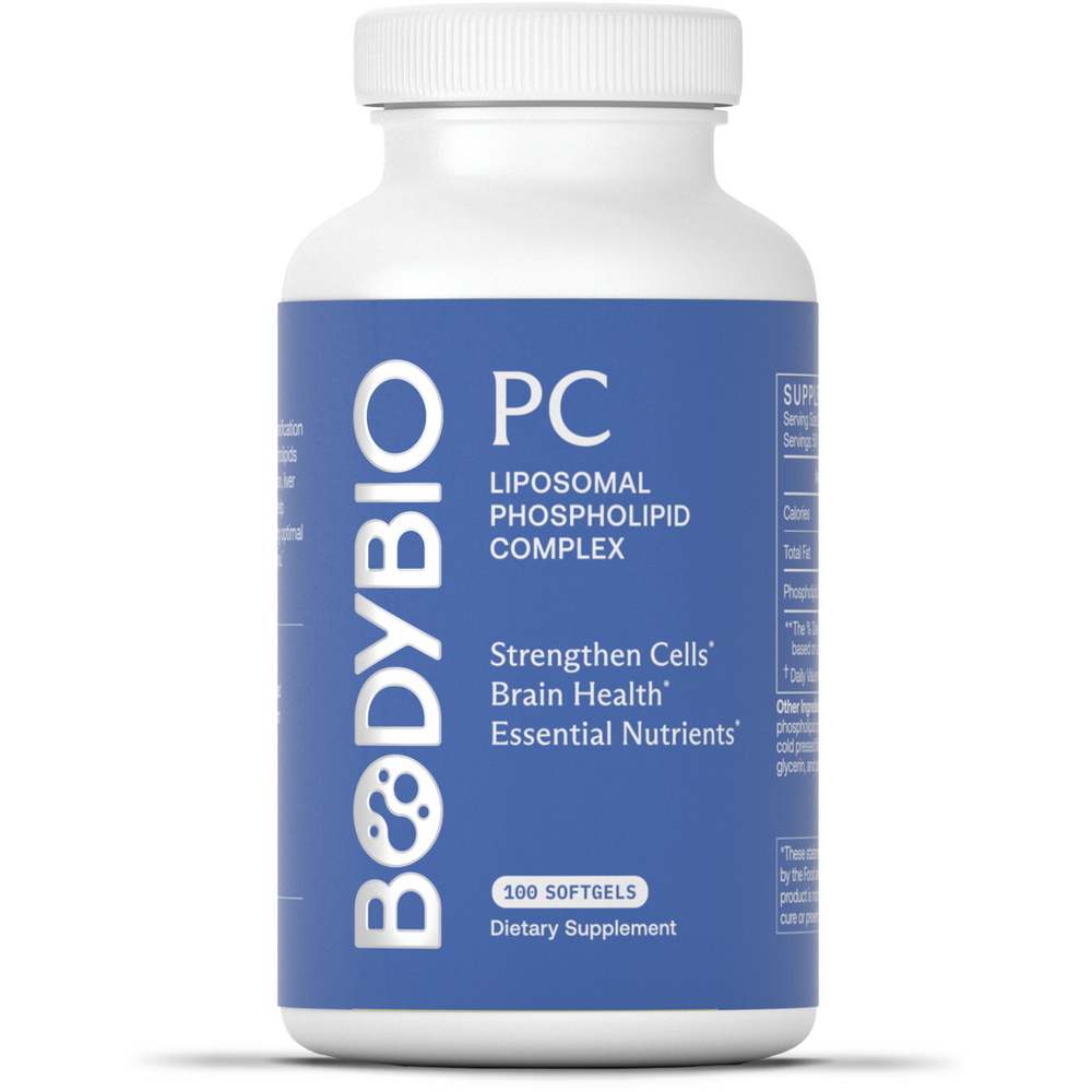 Supplement bottle labeled 'BODYBIOPC' on a white background