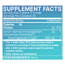 Supplement facts label with detailed nutritional information on a blue background