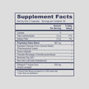 Supplement facts label on a gray background