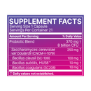Supplement facts label with purple border on a white background
