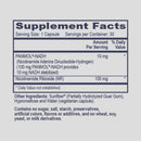 NADH Supplement label with ingredient details on a light gray background
